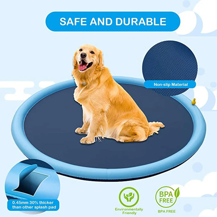 Smmer Dog Toy Splash Sprinkler Pad for Dogs Pet Swimming Pool Interactive Outdoor Play Water Mat Toys for Dogs Cats and Children