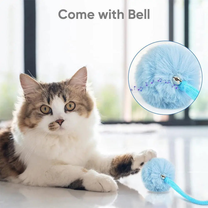 NEW Pet Cat Plush Toy With Suction Cup Adjustable Stretchable Hanging Spring With Bell Interactive Toy For Indoor Cats