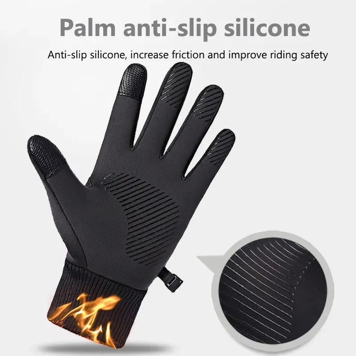 Winter Warm Full Fingers Waterproof Wind proof Cycling Outdoor Sports Running Motorcycle Ski Touch Screen Fleece Gloves